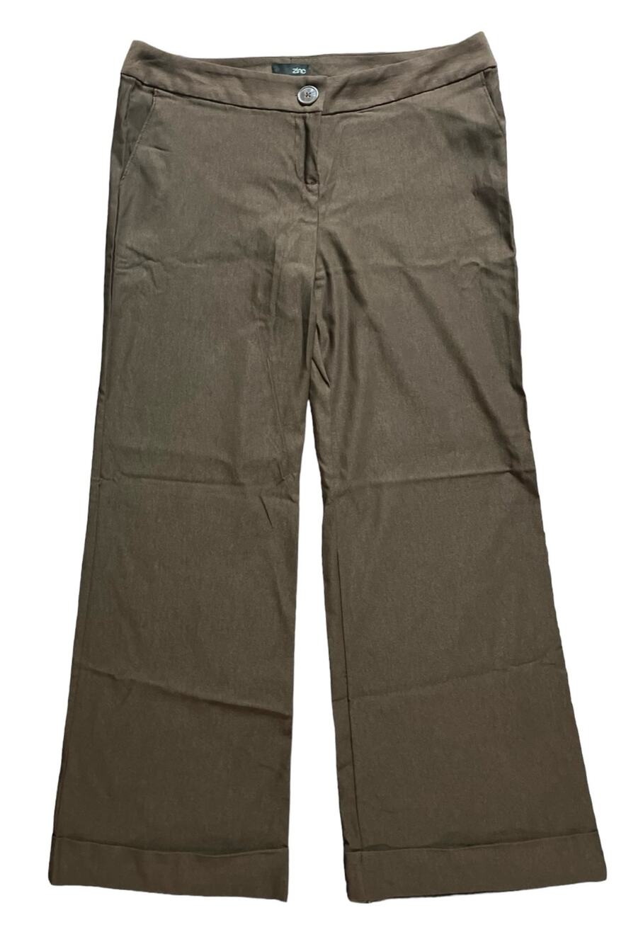 Zinc Junior's Brown Mid-Rise Wide Leg Cuffed Hem Slacks/ Pants | Size 13 NWOT
